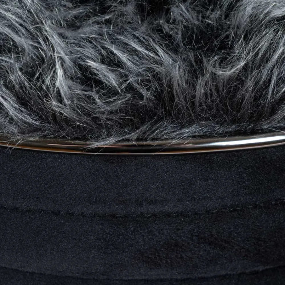 Wohnen Retro Möbel|Barhocker*Polsterhocker in Schwarz und Dunkelgrau - Galveston