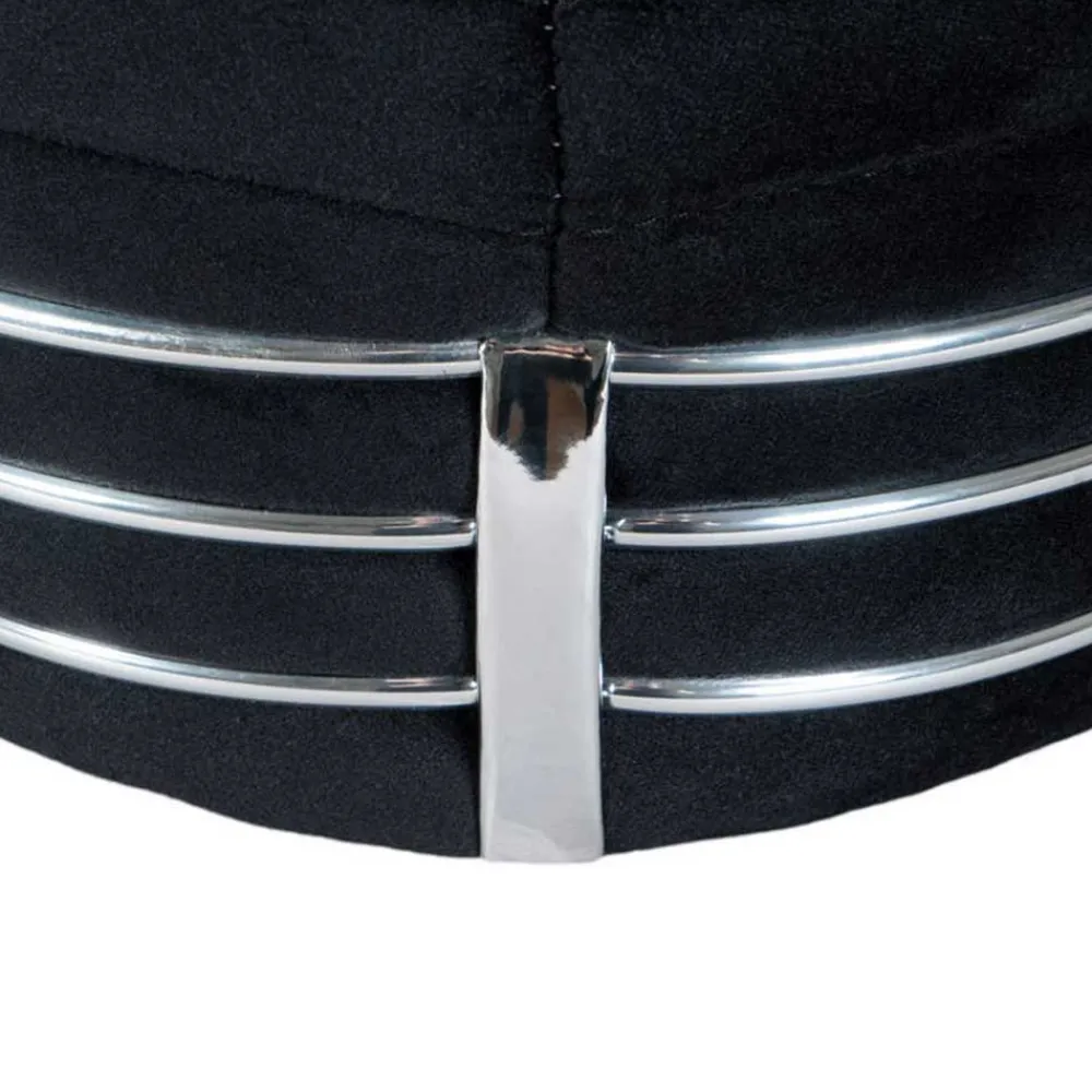 Wohnen Retro Möbel|Barhocker*Polsterhocker in Schwarz und Dunkelgrau - Galveston