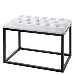 Wohnen Polsterhocker mit Knopfheftungen in Grau - Zalyna