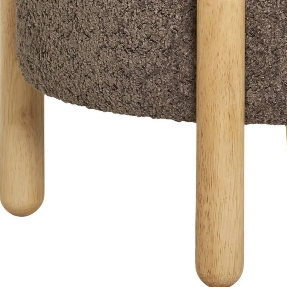 Wohnen Skandinavische Möbel|Braune Möbel*Polsterhocker mit Truhe in Braun Boucle - Pasterra