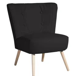 Wohnen Polstersessel aus Kunstleder in Schwarz - Adaliz