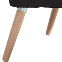 Wohnen Polstersessel aus Kunstleder in Schwarz - Adaliz