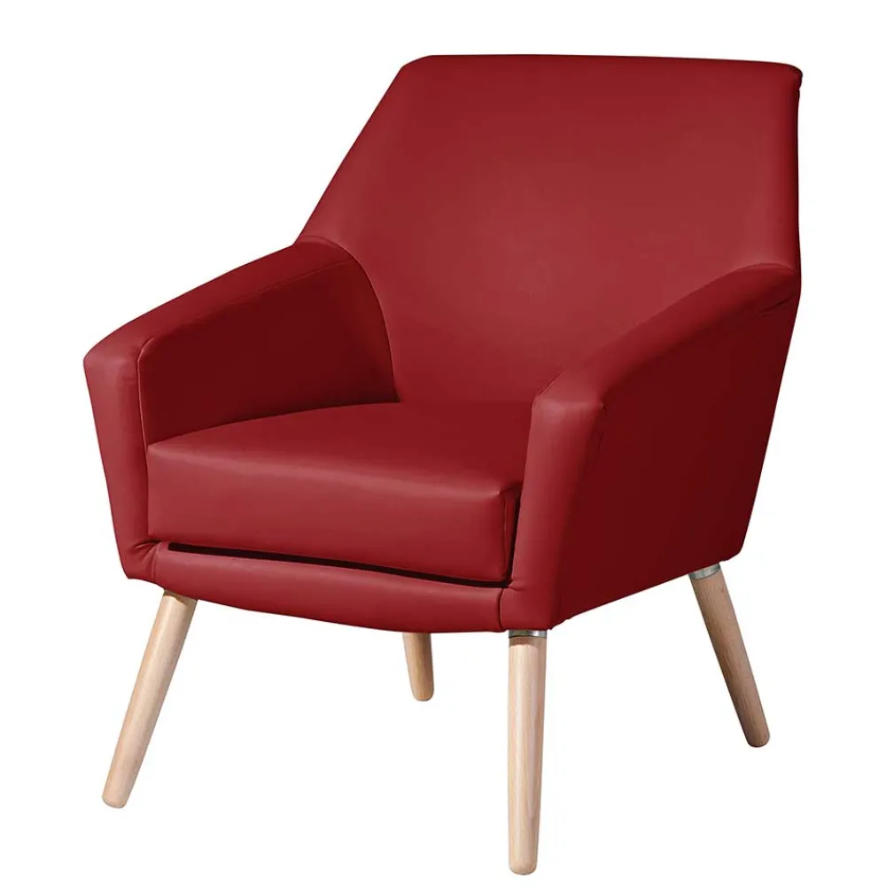 Wohnen Polstersessel aus rotem Kunstleder - Jymma
