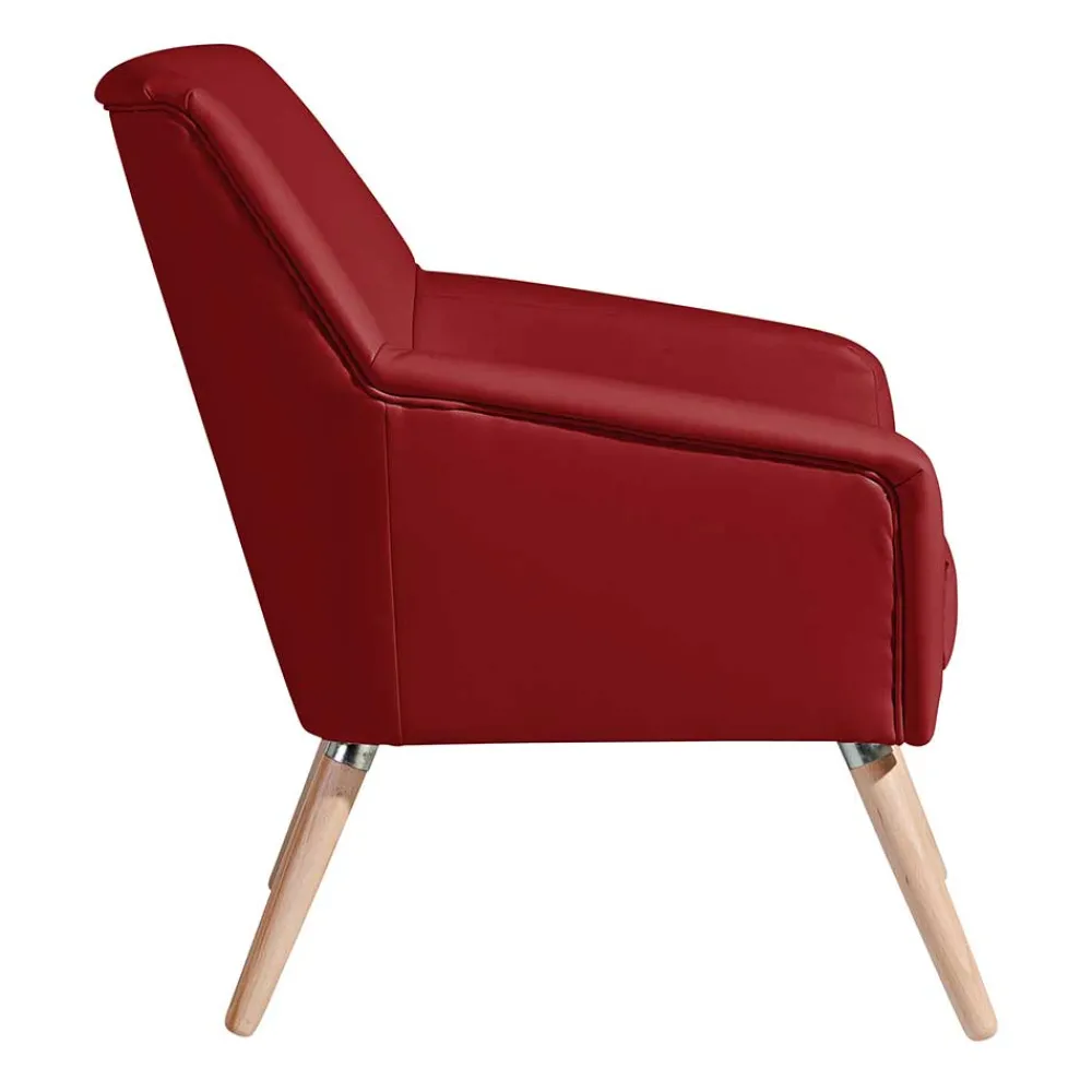 Wohnen Polstersessel aus rotem Kunstleder - Jymma