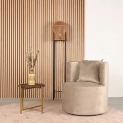 Wohnen Polstersessel in Beige Velours - Sealand