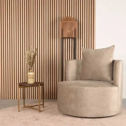 Wohnen Polstersessel in Beige Velours - Sealand