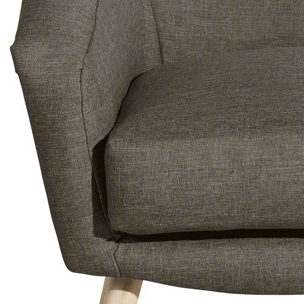 Wohnen Polstersessel in Beigegrau Stoff - Jonas