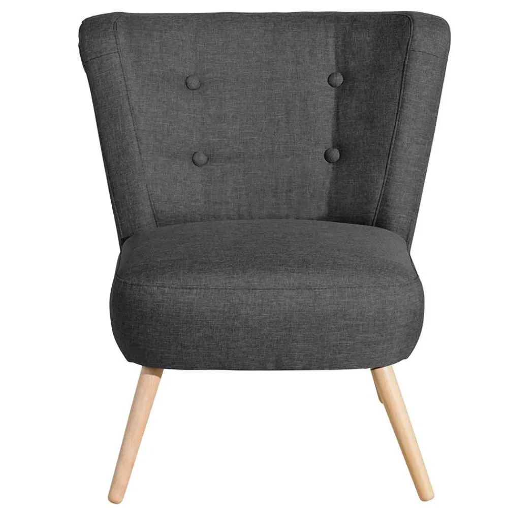 Wohnen Polstersessel in Dunkelgrau Stoff - Cahira