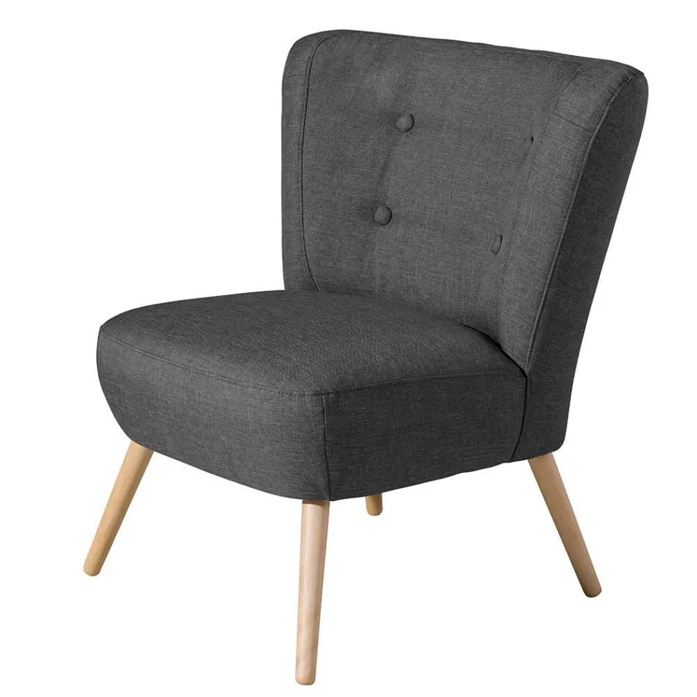 Wohnen Polstersessel in Dunkelgrau Stoff - Cahira