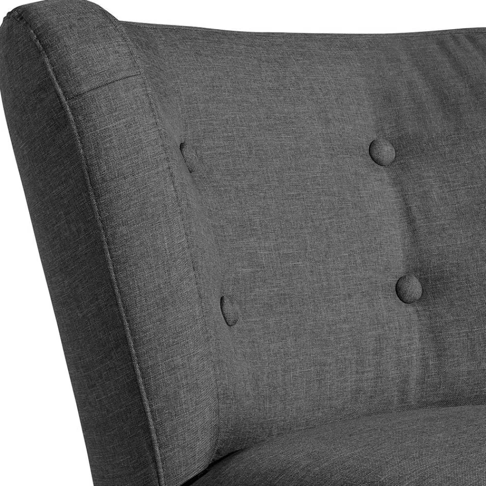 Wohnen Polstersessel in Dunkelgrau Stoff - Cahira