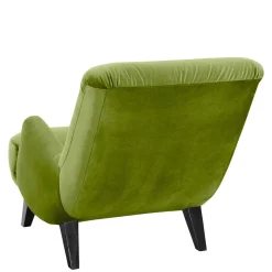 Wohnen Schwarze Möbel|Sessel & Hocker*Polstersessel in Oliv Grün und Schwarz - Sofia