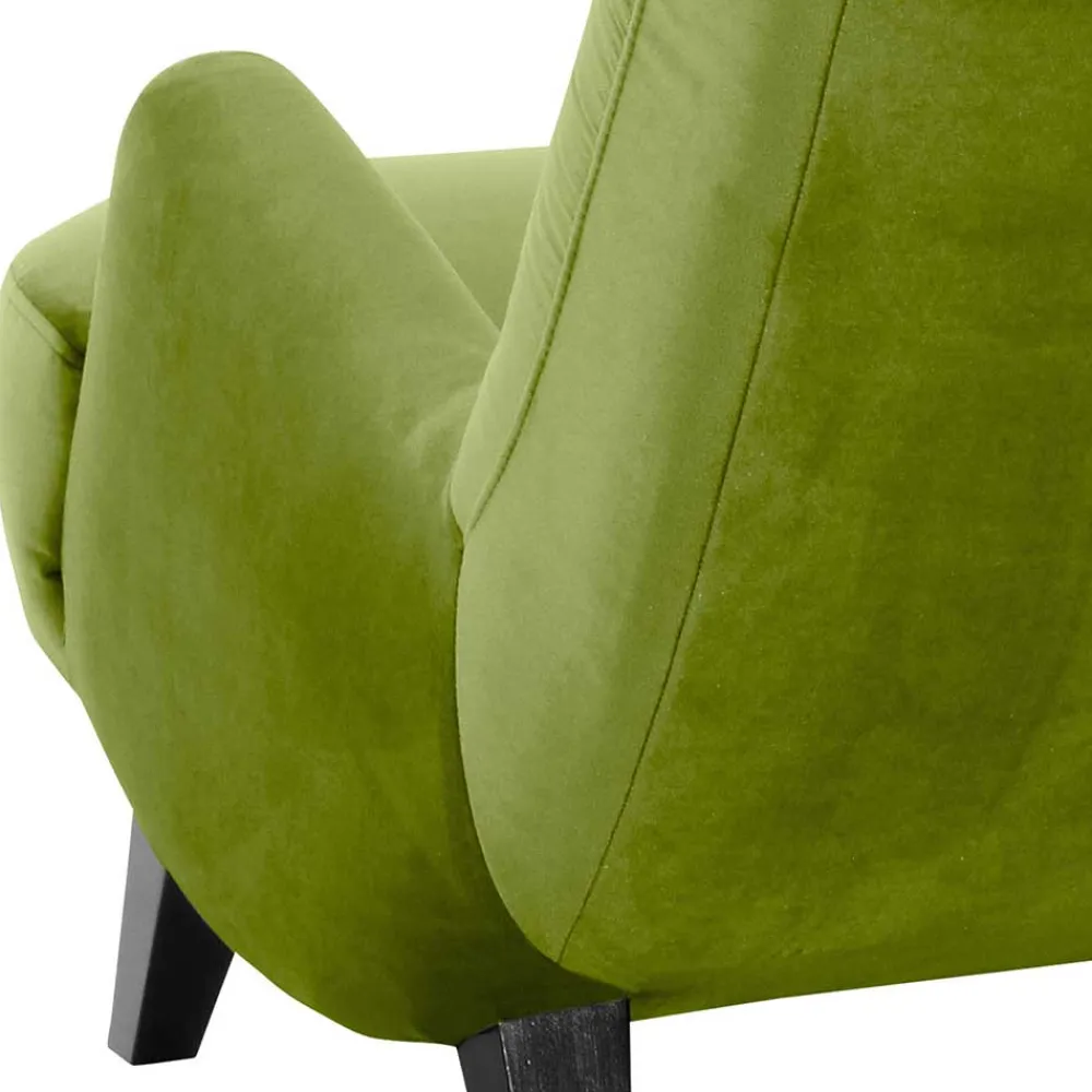 Wohnen Schwarze Möbel|Sessel & Hocker*Polstersessel in Oliv Grün und Schwarz - Sofia