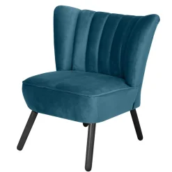 Wohnen Retro Möbel|Sessel & Hocker*Polstersessel in Petrol und Schwarz - Floyda