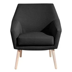 Wohnen Retro Möbel|Sessel*Polstersessel in Schwarz und Buche Natur - Gates