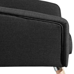 Wohnen Retro Möbel|Sessel*Polstersessel in Schwarz und Buche Natur - Gates