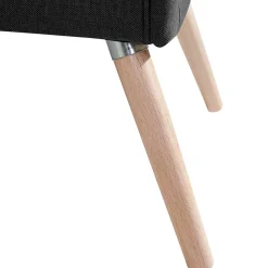 Wohnen Retro Möbel|Sessel*Polstersessel in Schwarz und Buche Natur - Gates