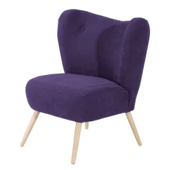 Wohnen Retro Möbel|Sessel*Polstersessel in Violett Velours - Coralla