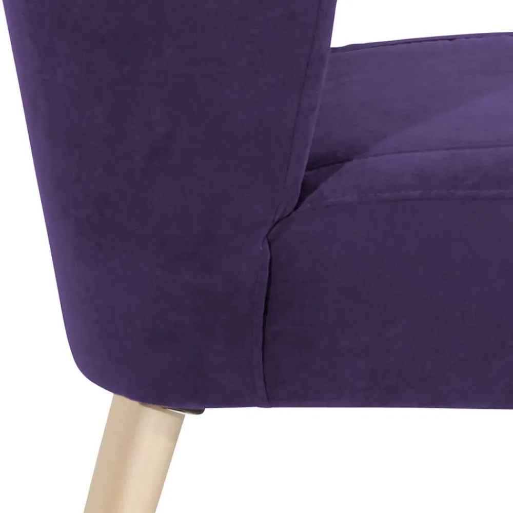 Wohnen Retro Möbel|Sessel*Polstersessel in Violett Velours - Coralla