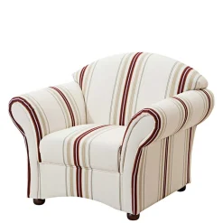 Wohnen Polstersessel in Weiß Dunkelrot Beige gestreift - Senore