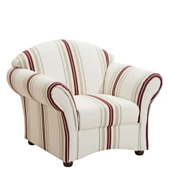 Wohnen Polstersessel in Weiß Dunkelrot Beige gestreift - Senore