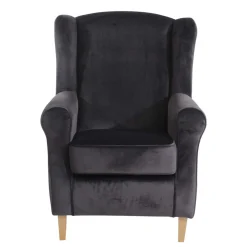 Wohnen Graue Möbel*Polstersessel mit Ohren in Anthrazit - Pyra