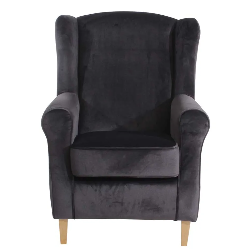 Wohnen Graue Möbel*Polstersessel mit Ohren in Anthrazit - Pyra