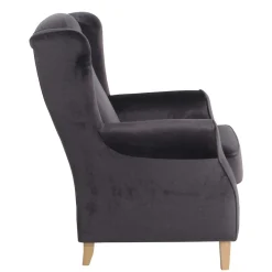 Wohnen Graue Möbel*Polstersessel mit Ohren in Anthrazit - Pyra