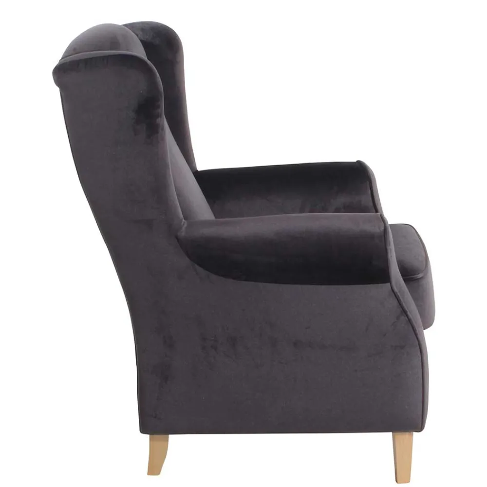 Wohnen Graue Möbel*Polstersessel mit Ohren in Anthrazit - Pyra