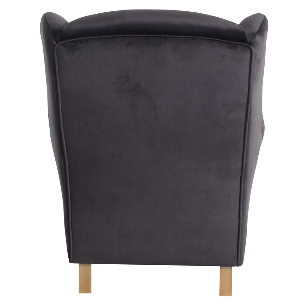 Wohnen Graue Möbel*Polstersessel mit Ohren in Anthrazit - Pyra