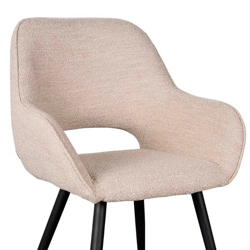 Wohnen Polsterstühle aus Boucle in Beigegrau - Landhuis (2er Set)