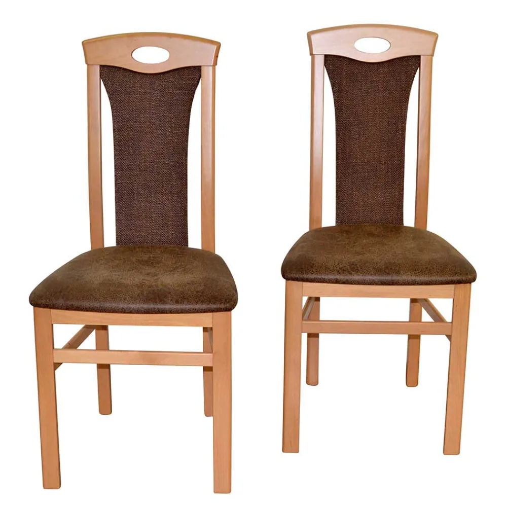 Wohnen Küchenstühle|Esszimmerstühle*Polsterstühle aus Buchenholz - Bigova (2er Set)