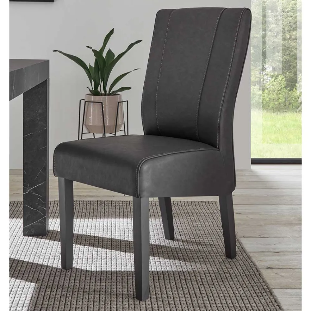 Wohnen Küchenstühle|Esszimmerstühle*Polsterstühle aus Kunstleder & Massivholz - Artiga (2er Set)