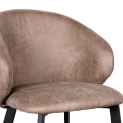 Wohnen Polsterstühle aus Microfaser in Taupe - Alisa (2er Set)