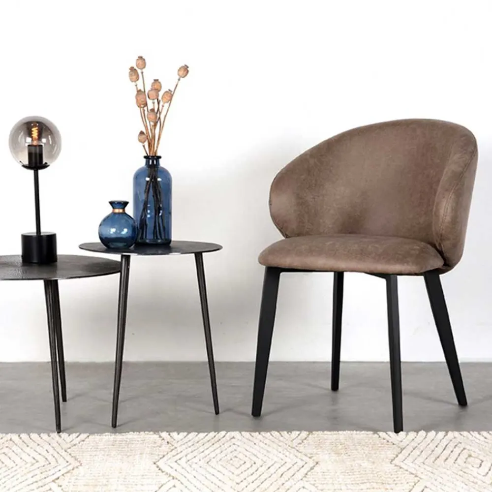 Wohnen Polsterstühle aus Microfaser in Taupe - Alisa (2er Set)