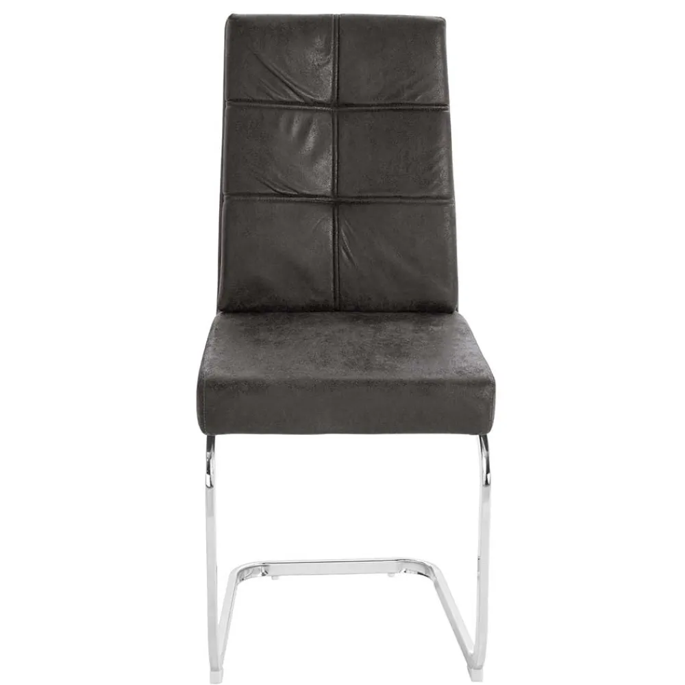 Wohnen Polsterstühle Freischwinger in Anthrazit - Ansar (2er Set)