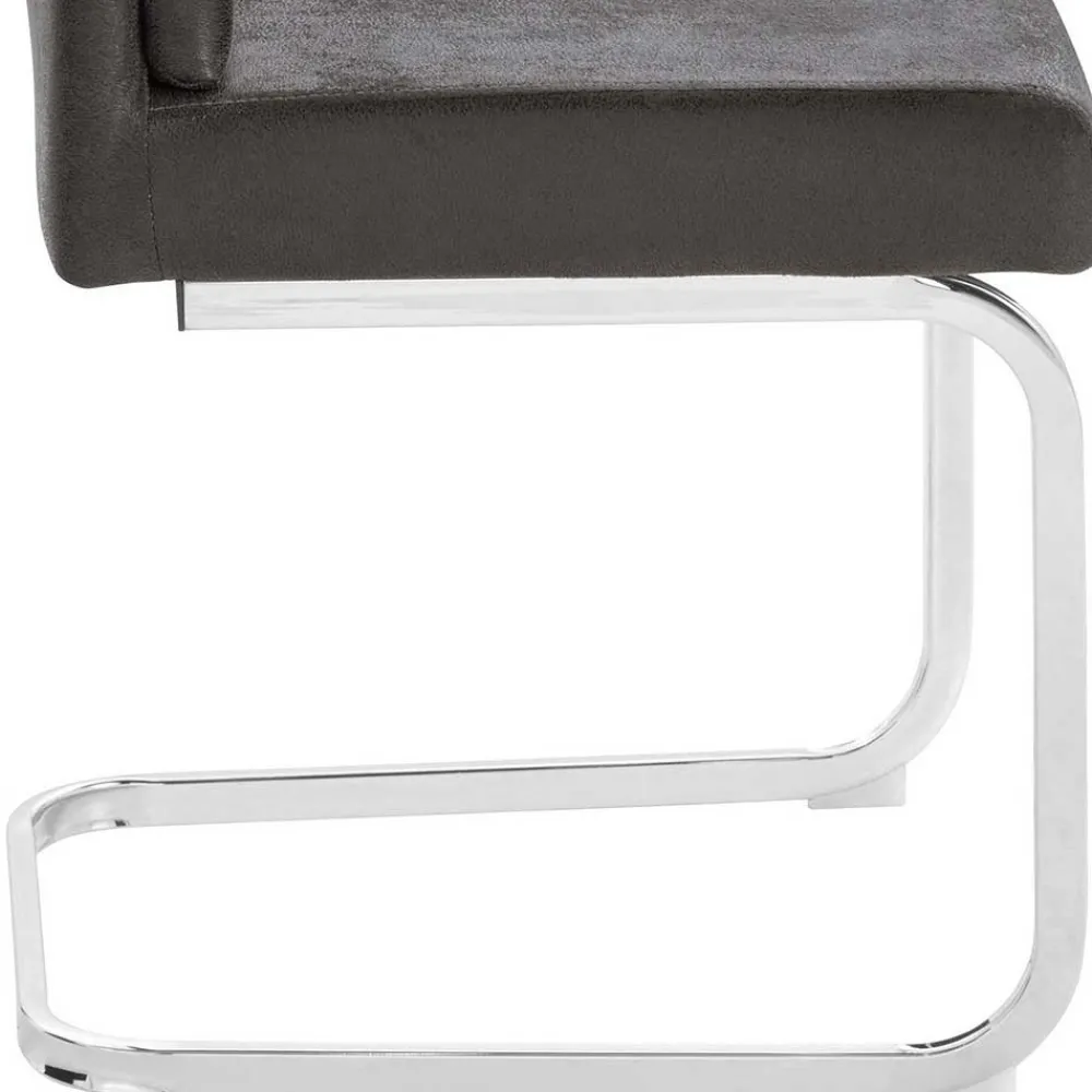 Wohnen Polsterstühle Freischwinger in Anthrazit - Ansar (2er Set)