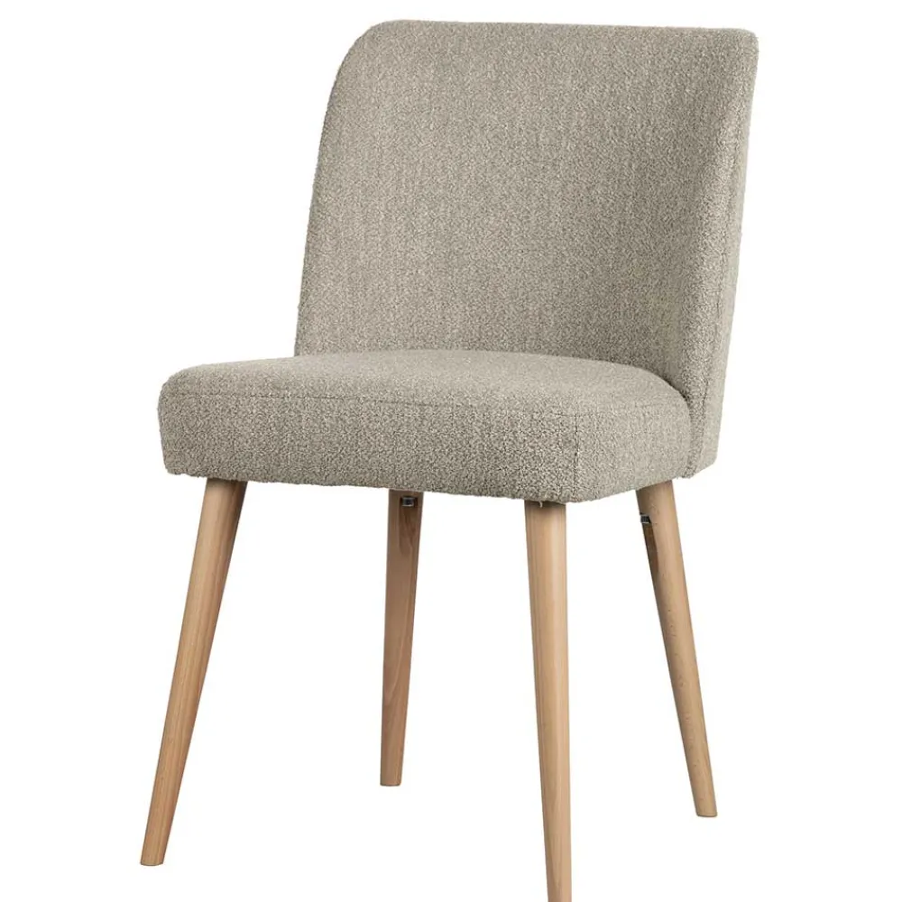 Wohnen Polsterstühle in Beigegrau Boucle - Cornelys (2er Set)