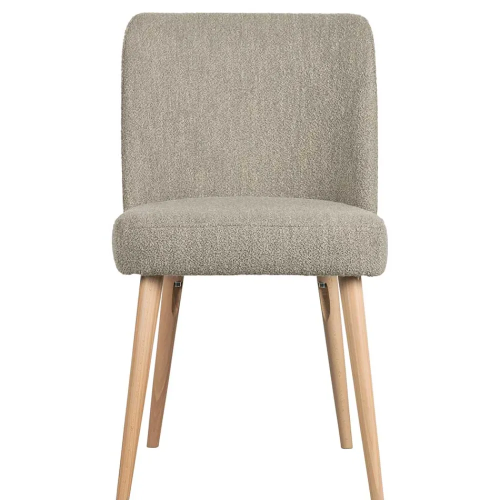 Wohnen Polsterstühle in Beigegrau Boucle - Cornelys (2er Set)