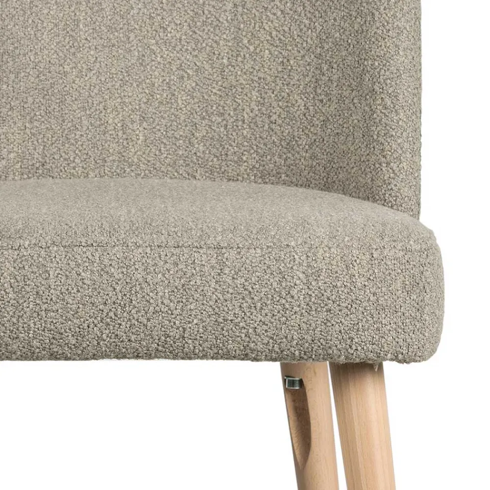 Wohnen Polsterstühle in Beigegrau Boucle - Cornelys (2er Set)