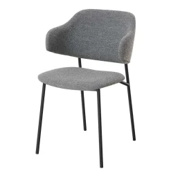 Wohnen Küchenstühle|Esszimmerstühle*Polsterstühle in Dunkelgrau Boucle - Ciribati (2er Set)