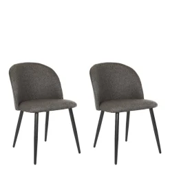 Wohnen Polsterstühle in Dunkelgrau - Lolona (2er Set)