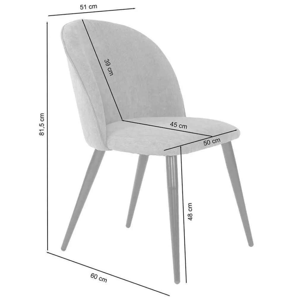 Wohnen Polsterstühle in Dunkelgrau - Lolona (2er Set)