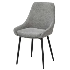 Wohnen Polsterstühle in Hellgrau & Schwarz - Fabia (2er Set)