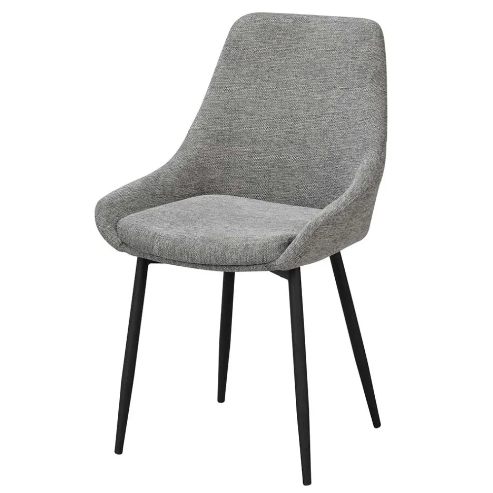 Wohnen Polsterstühle in Hellgrau & Schwarz - Fabia (2er Set)