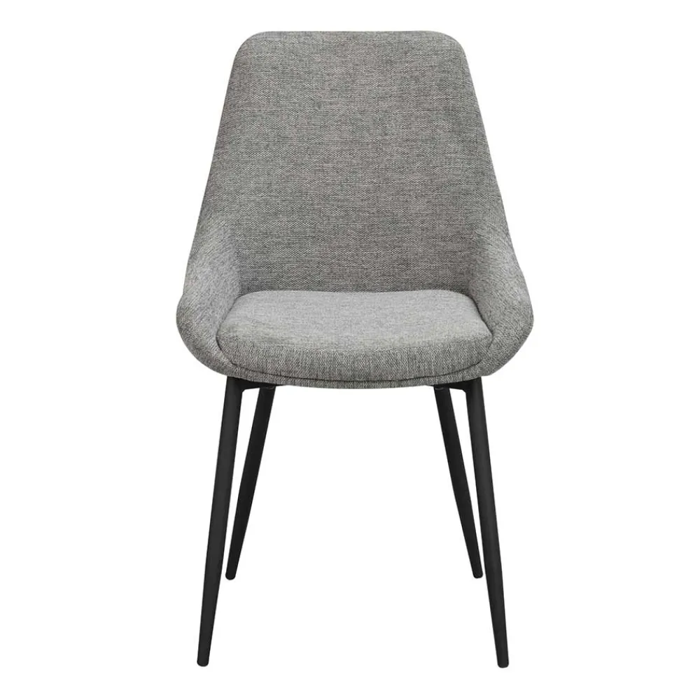 Wohnen Polsterstühle in Hellgrau & Schwarz - Fabia (2er Set)