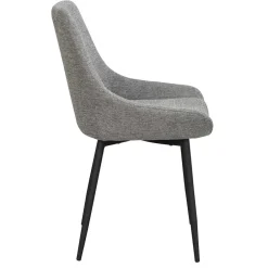 Wohnen Polsterstühle in Hellgrau & Schwarz - Fabia (2er Set)