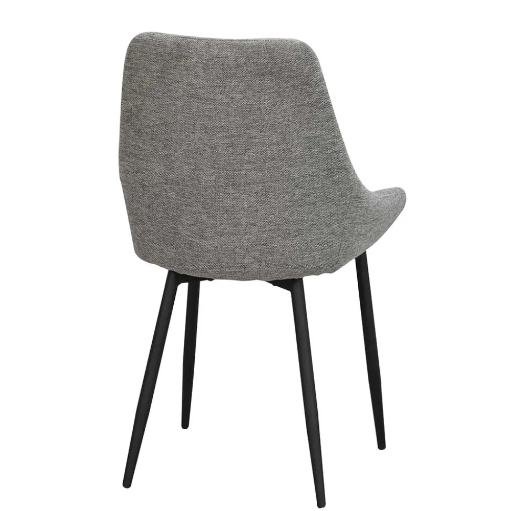 Wohnen Polsterstühle in Hellgrau & Schwarz - Fabia (2er Set)