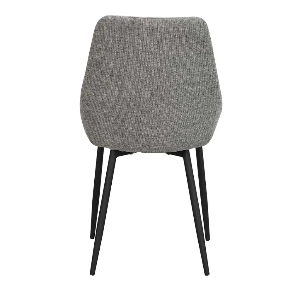 Wohnen Polsterstühle in Hellgrau & Schwarz - Fabia (2er Set)