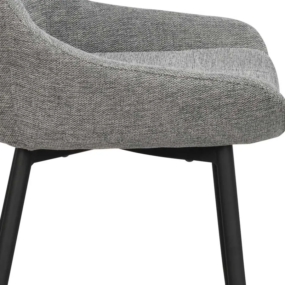 Wohnen Polsterstühle in Hellgrau & Schwarz - Fabia (2er Set)