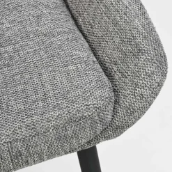 Wohnen Polsterstühle in Hellgrau & Schwarz - Fabia (2er Set)